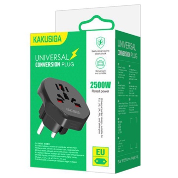 Kaku KSC-1226 - Adaptor / Convertor Priza, multi format, EU la UK / US, Negru - Img 1