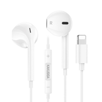Kaku KSC-1299 - Casti cu Fir, In Ear, Lightning, 1.2m, Mic & Volume Key, Alb - Img 2