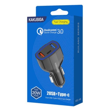 Kaku KSC-485 - Incarcator Auto, 20W, 1xUSB-C, 2xUSB-A, PD, QC 3.0, Negru - Img 1