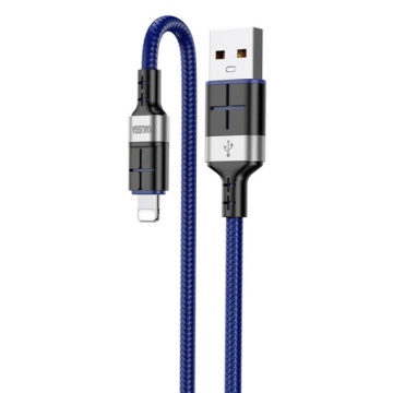 Kaku KSC-696 - Cablu Date si Incarcare, USB la Lightning, 18W, 2.4A, 1.2m, Albastru - Img 2