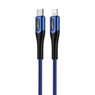 Kaku KSC-724 - Cablu Date si Incarcare, Type-C la Lightning, PD20W, QC3.0, 3A, 1.2m, Albastru - Img 2