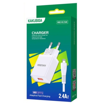 Kaku KSC-781 - Incarcator Retea + Cablu Lightning, 18W, 2.4A, 1xUSB-A, QC 3.0, Alb - Img 1