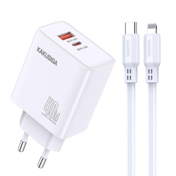 Kaku KSC-937 - Incarcator Retea + Cablu Lightning, 40W, 1xUSB-C, 1xUSB-A, PD, QC 3.0, Alb - Img 2