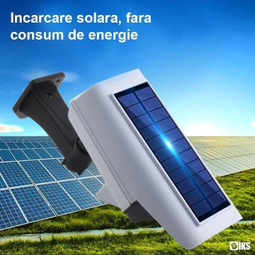 Lampa solara tip camera, Incarcare Solara, LED, Cu senzor de miscare, Alb - Img 5