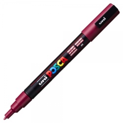 M627 - Marker UNI Posca PC-3M, varf rotund, 0.9-1.3mm, grena - Img 1