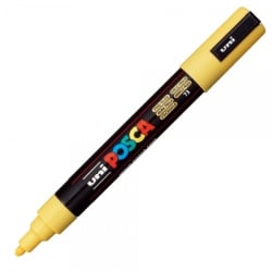 M636 - Marker UNI Posca PC-5M, varf rotund, 1.8-2.5mm, galben pai - Img 1