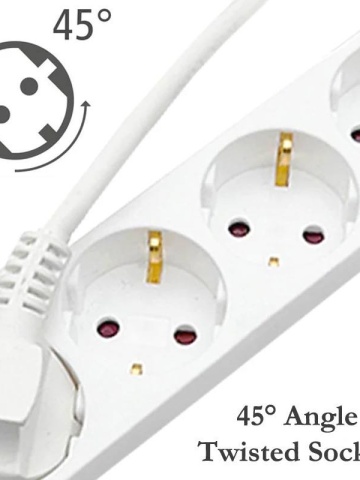 Prelungitor 4 prize cu buton 1.5M 16A, Alb 23, - Img 2