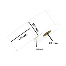 Role etichete autoadezive termice TOP THERMAL 100x150 mm, perfor rupere, 1000 etichete/rola, adeziv permanent Ambalare CUTIE 4 role - Img 2