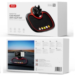 XO C167 – Suport telefon, pad auto antialunecare, numar de parcare temporar, negru - Img 1