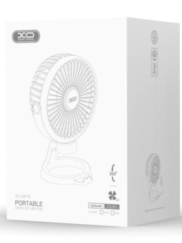 XO MF78 - Mini Ventilator de Birou Reincarcabil 5 Trepte, 2400mAh, Temporizator, Albastru - Img 2