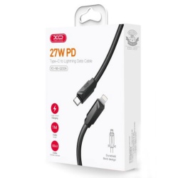 XO NB-Q233A - Cablu Date si Incarcare, USB-C la Lightning, PD27W, QC3.0, 1m, Negru - Img 1