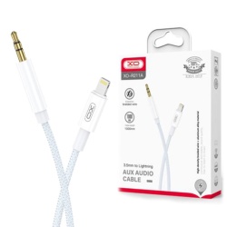 XO NB-R211A - Cablu Audio, Lightning la Jack 3.5mm (M) - 1m, Alb-Albastru - Img 1