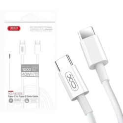 XO NB124 - Cablu Date si Incarcare, USB-C, PD40W, QC3.0, 1m, Alb - Img 1