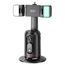 XO SS16-L – Suport selfie stand pentru telefon BT 5.2 cu lumini LED AI urmarire faciala MultiAngle, negru - Img 2
