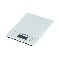 Cantar de bucatarie digital Floria ZLN1685, 5kg din sticla securizata, alb - Img 1