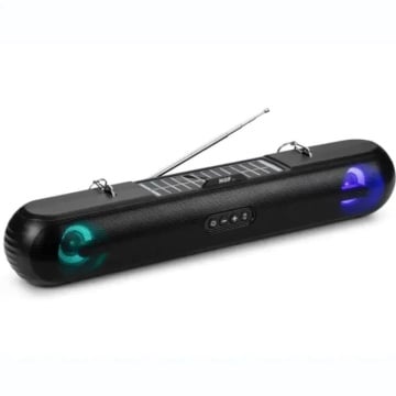 F3 - Boxa Radio Portabil, Incarcare Solara, Lumini, Bluetooth, Card, USB-A, AUX, Negru - Img 1