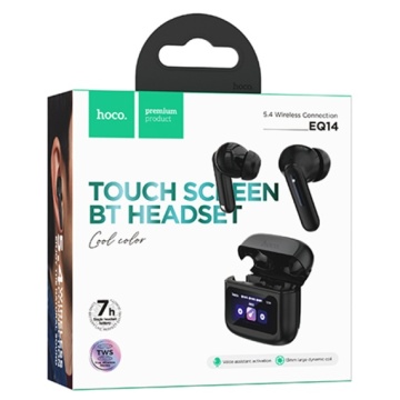 Hoco EQ14 - Casti Wireless, Ear Buds, Bluetooth 5.4, 500mAh, Multi Touch, Negru - Img 5