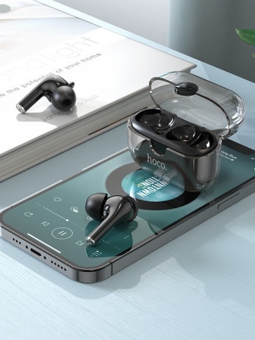 Hoco EW22 - Casti Wireless, Ear Buds, Bluetooth 5.3, 150h StandBy, 300mAh, ENC Noise, Cantante, Negru - Img 4