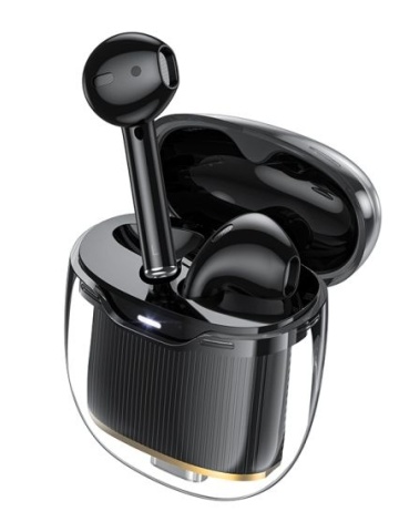 Hoco EW52 - Casti Wireless, Ear Buds, Bluetooth 5.3, Baterie 300mAh, 180h, Crystal, Negru - Img 2