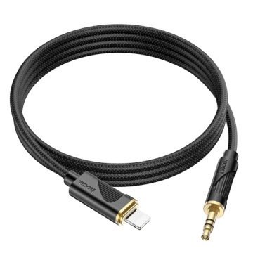Hoco UPA30 - Cablu Audio, Lightning la Jack 3.5mm (M), 1m, Negru - Img 3