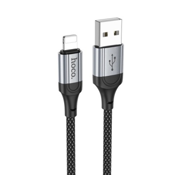 Hoco X102 - Cablu Date si Incarcare, USB-C la Lightning, PD27W, QC3.0, Braided, 1m, Negru - Img 2