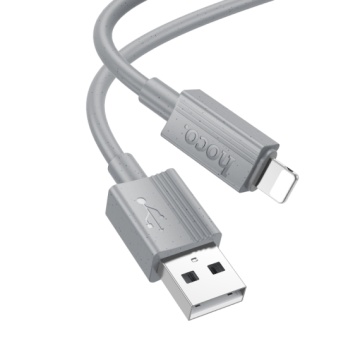 Hoco X107 - Cablu Date si Incarcare, USB la Lightning, 2.4A, 1m, Gri - Img 2