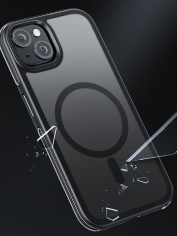 Husa Hoco AS5 - iPhone 15 Plus, MagSafe, GripEdge, Frosted, Albastru - Img 6