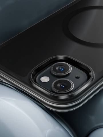 Husa Hoco AS5 - iPhone 15 Plus, MagSafe, GripEdge, Frosted, Negru - Img 2