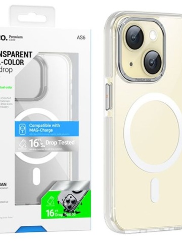 Husa Hoco AS6 - iPhone 15, MagSafe, GripEdge, Gri-Transparent - Img 3