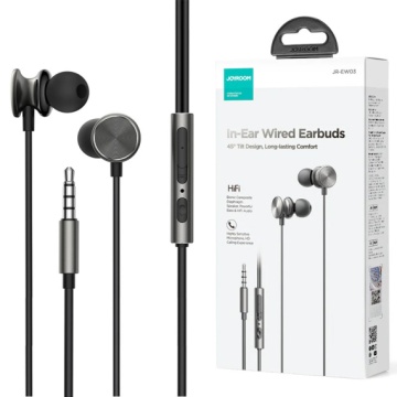 Joyroom JR-EW03 - Casti cu Fir, In Ear, 3.5mm, 1.2m, Mic & Volume Key, HiFi, Gri - Img 2