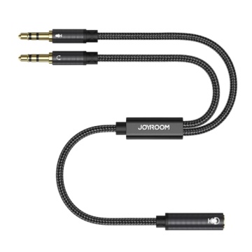 Joyroom SY-A05 - Cablu, Audio Y Splitter, 2x Jack 3.5mm (M) - la Jack 3.5mm (F) - 20cm, Negru - Img 2