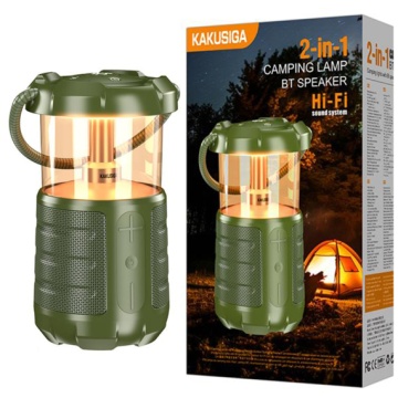 Kaku KSC-1117 - Boxa Portabila, Wireless BT 5.3, Camping, LED tip felinar, 15W, 3600mAh, Verde - Img 1