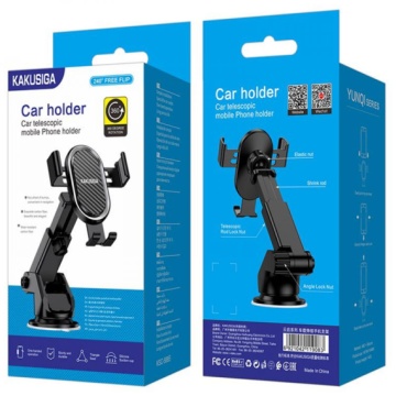 Kaku KSC-588B - Suport Auto, cu cleme laterale, montaj Bord, MultiAngle, brat ajustabil, Negru - Img 1