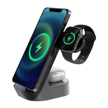 Kaku KSC-778 - Incarcator Wireless, 3 in 1, 15W, Qi Charging, Desktop Stand, Negru - Img 5