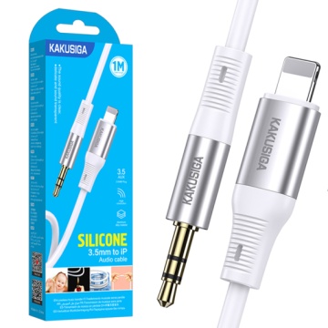Kaku KSC-891 - Cablu Audio, Lightning la Jack 3.5mm (M) - 1m, Alb - Img 1
