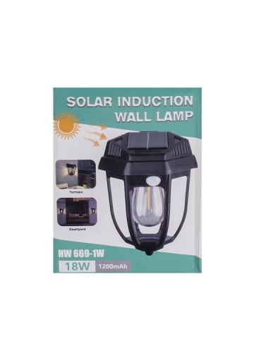 Lampa solara tip felinar 18W Smartix, Acumulator 1200mAh, Senzor 5-8M, Pentru exterior, Suport inclus, Panou solar inclinat, 600 Lumeni, Negru - Img 3