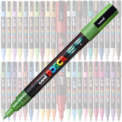 M1276 - Marker UNI Posca PC-3M, varf rotund, 0.9-1.3mm, verde sclipici - Img 2