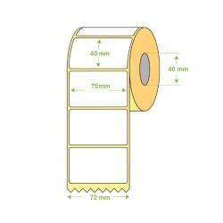 Role etichete autoadezive termice Ecothermal (TH) 70x40 mm, 1000 etichete/rola, Ambalare CUTIE 50 role - Img 2