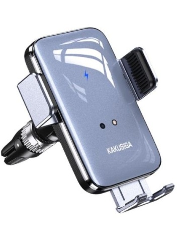 Suport universal Smartix pentru telefon mobil cu incarcare Wireless, 15W, montaj Ventilatie, 360°, Cleme laterale, Infrared, AutoGravity, Negru - Img 5