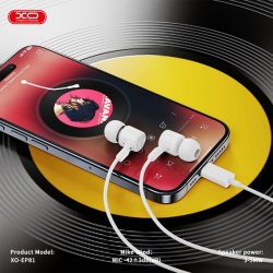 XO EP81 – Casti cu fir In Ear USB-C 1.2m, digital, alb - Img 5