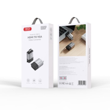 XO GB014 - Adaptor Audio si Video, HDMI la VGA, 1080p, Gri - Img 1