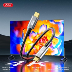 XO GB020 - Cablu Date si Incarcare, Type-C, PD100W, QC3.0, 4K, 1m, Gri - Img 4