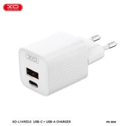 XO L149 – Incarcator retea 18W cu 1xUSB-C si 1xUSB-A 5V 3A, alb - Img 2