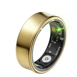 XO RS01 - Smart Ring cu Multi-Senzori, BT 5.1, 220mAh, Titanium, Marimea 10, Gold - Img 1