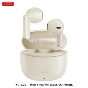 XO X33 - Casti Wireless, Ear Buds, Bluetooth 5.3, 250mAh, Bej - Img 1
