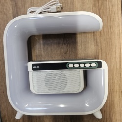 3 in 1 - Boxa audio, Statie incarcare, Lampa RGB si boxa Bluetooth alb - Img 3