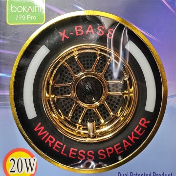 Baso 779Pro - Boxa portabila 20W in forma de anvelopa cu lumini, Gold - Img 1