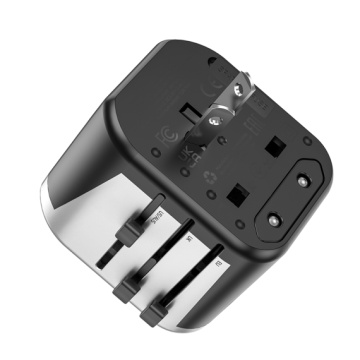 Hoco AC5 - Convertor Priza, 2xUSB-A, Adaptor Universal, EU/UK/US/AUS, Negru - Img 6