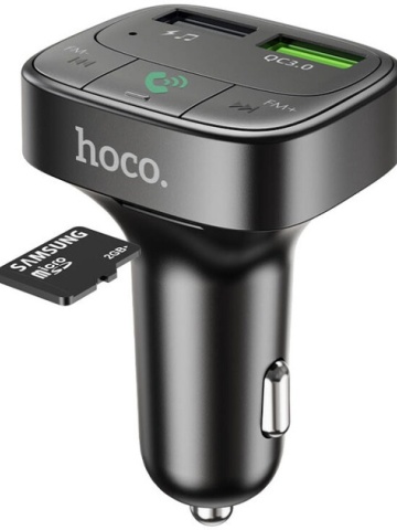 Hoco E59 – Modulator FM Bluetooth 18W 5V 3.1A 2xUSB QC3.0 Black - Img 3