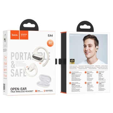 Hoco EA4 - Casti Wireless, Ear Buds, Bluetooth 5.3, On-Ear, Noise Cancelling, 500mAh, Alb - Img 5